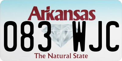 AR license plate 083WJC