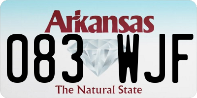 AR license plate 083WJF