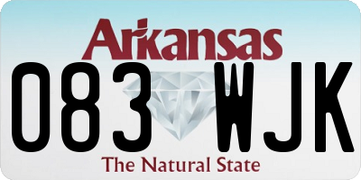 AR license plate 083WJK