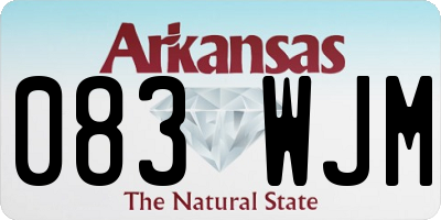 AR license plate 083WJM