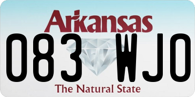 AR license plate 083WJO