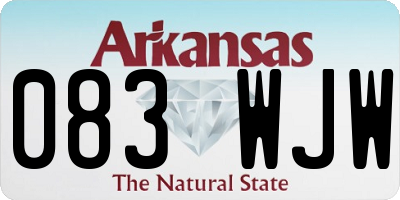 AR license plate 083WJW
