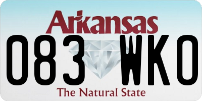 AR license plate 083WKO