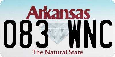 AR license plate 083WNC