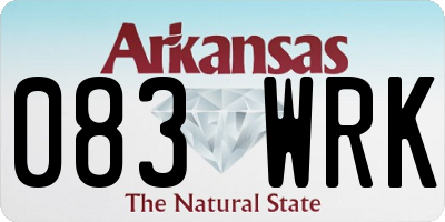 AR license plate 083WRK