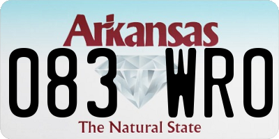 AR license plate 083WRO