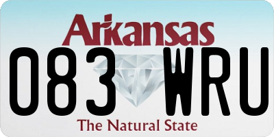 AR license plate 083WRU
