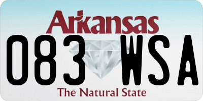 AR license plate 083WSA