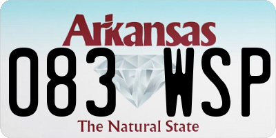 AR license plate 083WSP