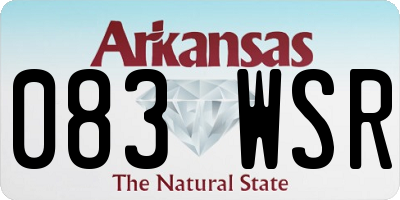 AR license plate 083WSR