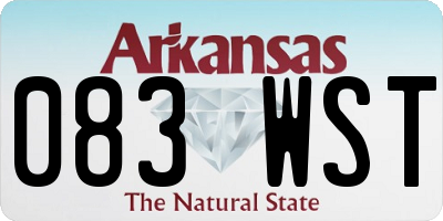 AR license plate 083WST