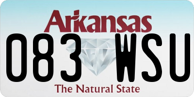 AR license plate 083WSU