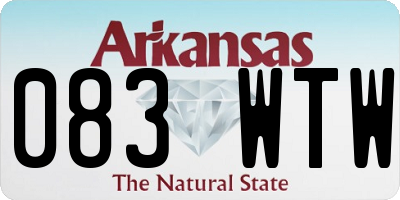 AR license plate 083WTW