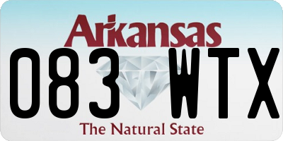 AR license plate 083WTX