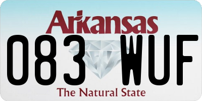 AR license plate 083WUF