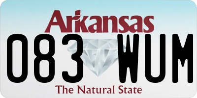 AR license plate 083WUM