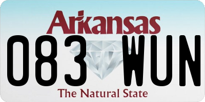 AR license plate 083WUN