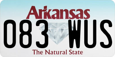 AR license plate 083WUS