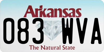 AR license plate 083WVA