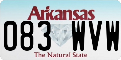 AR license plate 083WVW