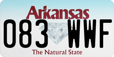 AR license plate 083WWF