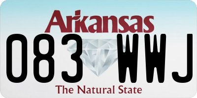 AR license plate 083WWJ