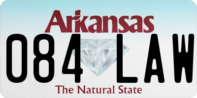 AR license plate 084LAW
