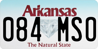 AR license plate 084MSO