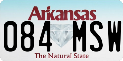 AR license plate 084MSW