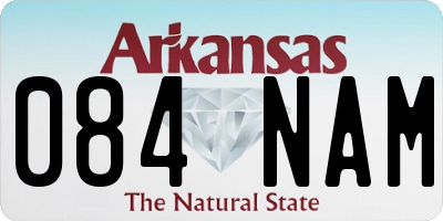 AR license plate 084NAM