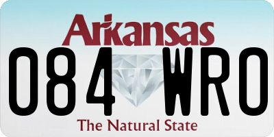 AR license plate 084WRO