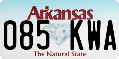 AR license plate 085KWA