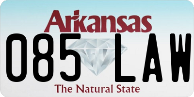 AR license plate 085LAW