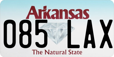 AR license plate 085LAX