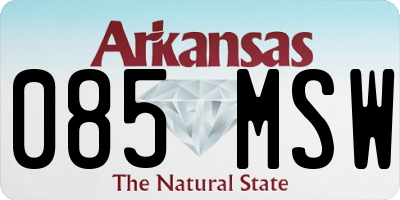 AR license plate 085MSW