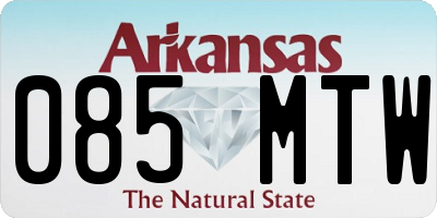 AR license plate 085MTW