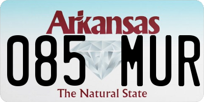 AR license plate 085MUR