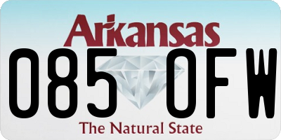 AR license plate 085OFW
