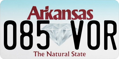 AR license plate 085VOR
