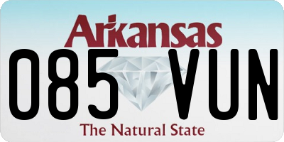 AR license plate 085VUN