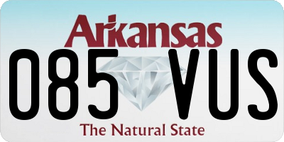 AR license plate 085VUS