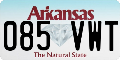 AR license plate 085VWT