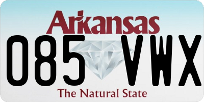 AR license plate 085VWX