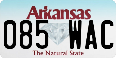 AR license plate 085WAC