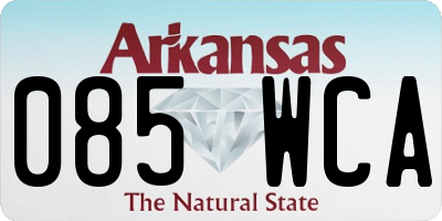 AR license plate 085WCA