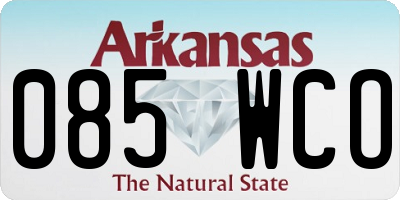 AR license plate 085WCO
