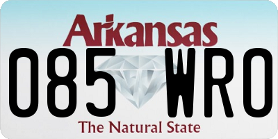 AR license plate 085WRO