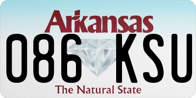 AR license plate 086KSU