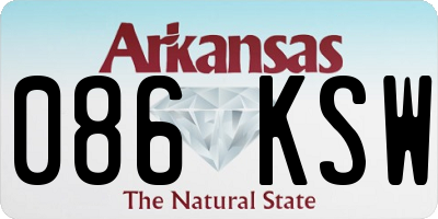 AR license plate 086KSW