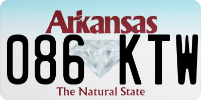 AR license plate 086KTW